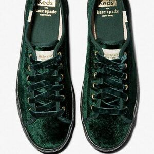 Kate Spade Keds New York Velvet Green Sneakers Size 10